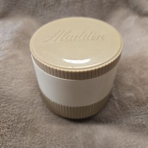 Aladdin Cream and White Vintage Container